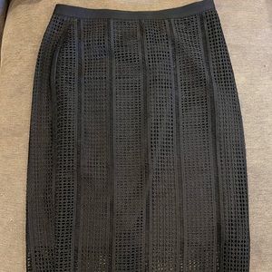 Black pencil skirt with diamond lace overlay size 8